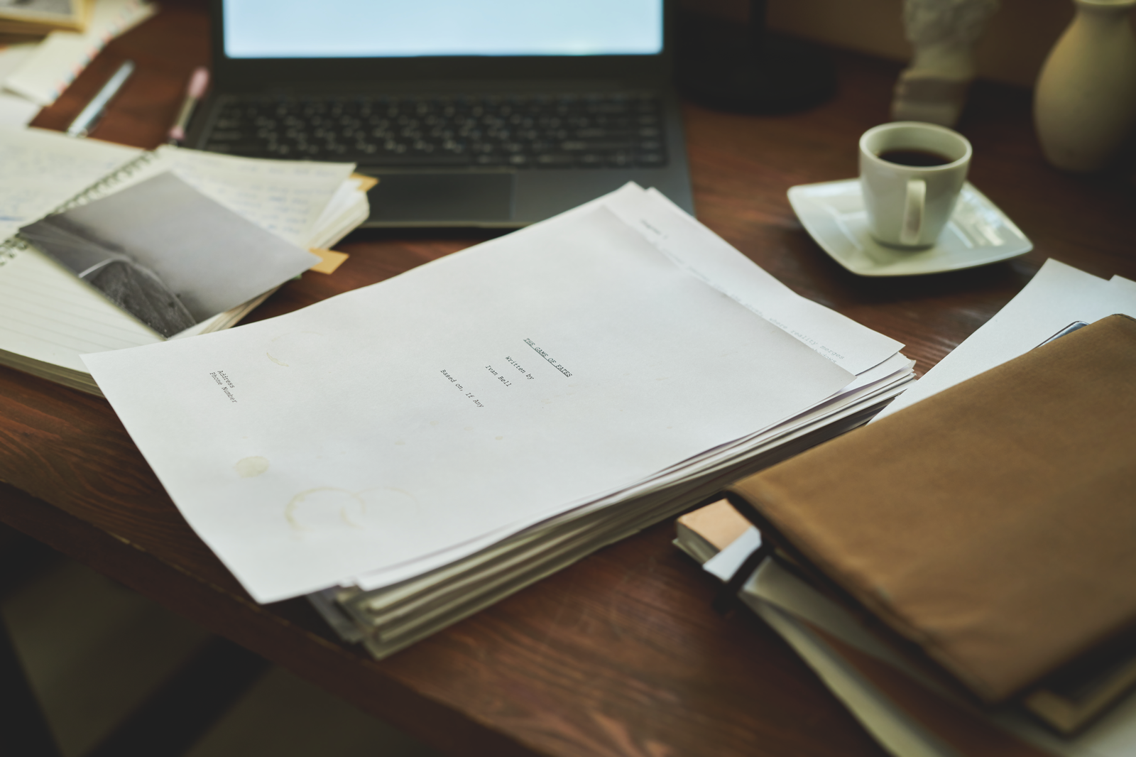 Documents on a desk